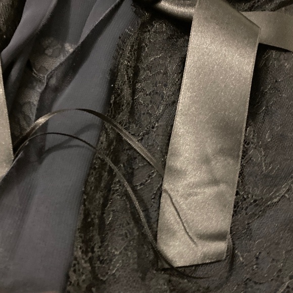 Valentino Navy/black Lace black satin bow wrap, Top - Picture 6 of 13
